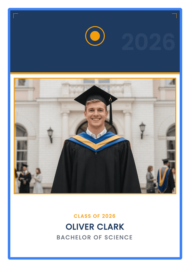 Graduation trading card example