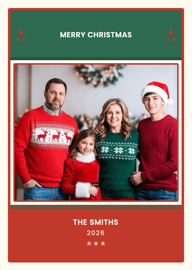 Holiday trading card example