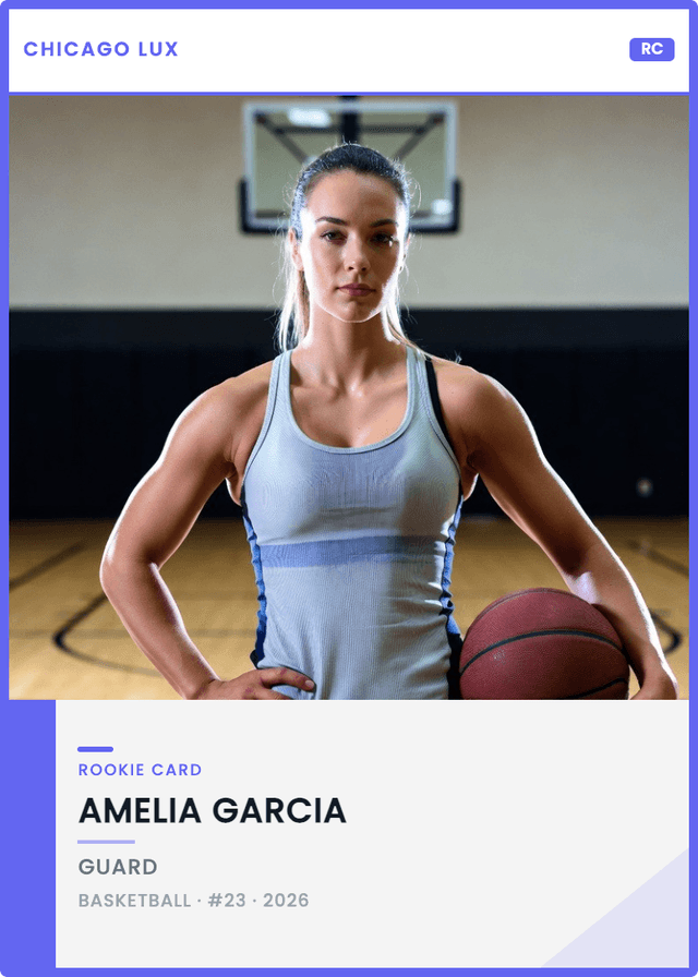 Rookie trading card example